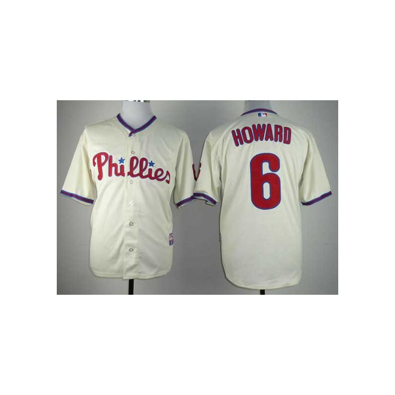 Cheap Ryan Howard Phillies Jersey From China #6 Cream