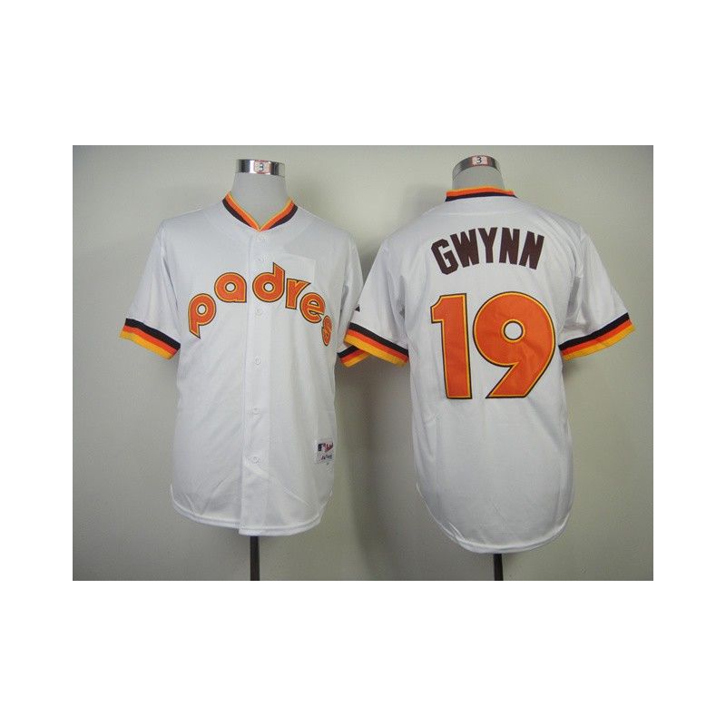 Cheap Tony Gwynn Padres Jersey From China #19 White throwback 1984 Cheap Tony Gwynn Padres Jersey From China #19 White throwback 1984