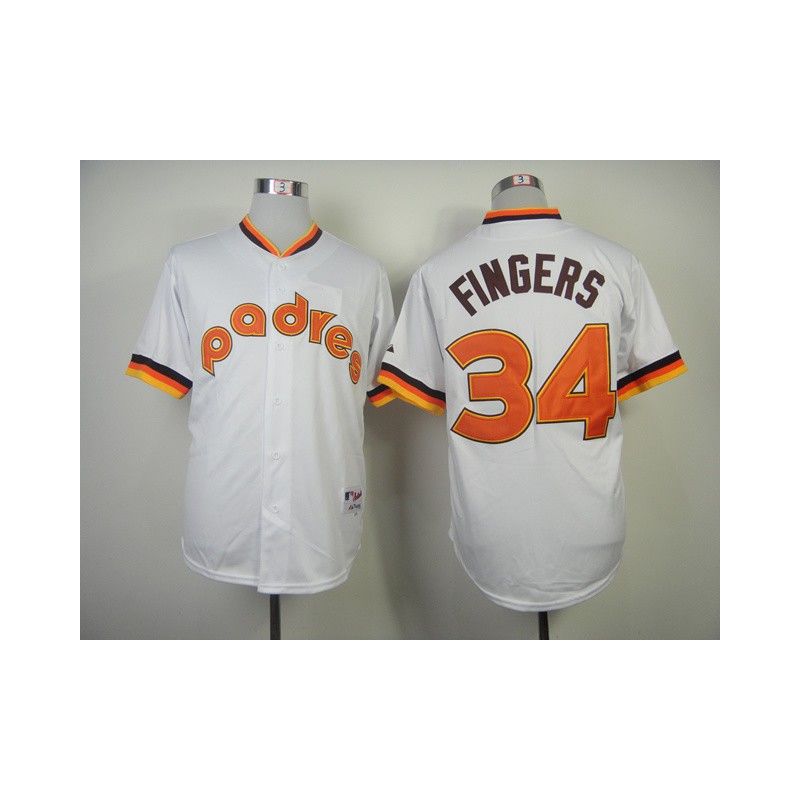 Cheap Rollie Fingers Padres Jersey From China #34 White throwback 1984