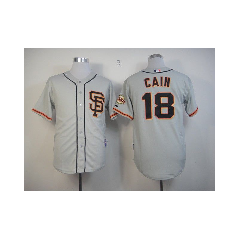 Cheap Matt Cain Giants Jersey From China #18 Grey SF Cheap Matt Cain Giants Jersey From China #18 Grey SF