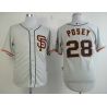 Cheap Buster Posey Giants Jersey From China #28 Grey SF