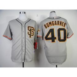 Cheap Madison Bumgarner Giants Jersey From China #40 Grey SF