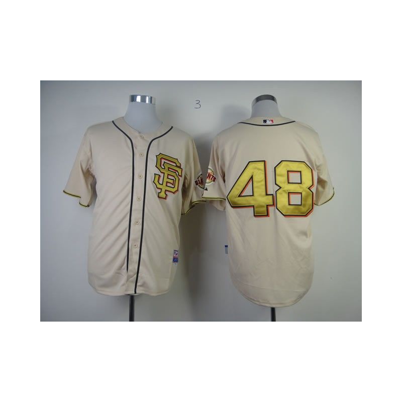 Cheap Pablo Sandoval Giants Jersey From China #48 Cream Commemorative Gold font Cheap Pablo Sandoval Giants Jersey From China #48 Cream Commemorative Gold font