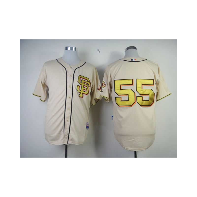 Cheap Tim Lincecum Giants Jersey From China #55 Cream Commemorative Gold font