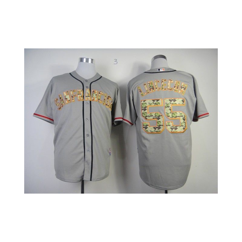 Cheap Tim Lincecum Giants Jersey From China #55 Grey Camo Font