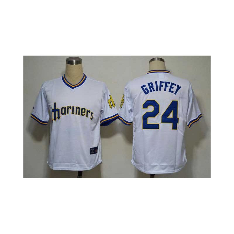 Cheap Ken Griffey Jr Mariners Jersey From China #24 White 1979 Turn Back The Clock