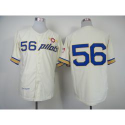 Cheap Jim Bouton Pilots Jersey From China #56 Cream