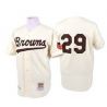 Cheap Satchel Paige Browns Jersey From China #29 Cream throwback