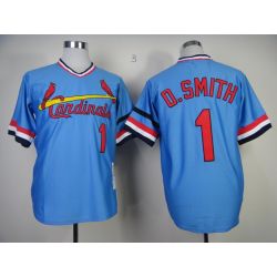 Cheap Ozzie Smith Cardinals Jersey From China #1 Blue throwback 1982
