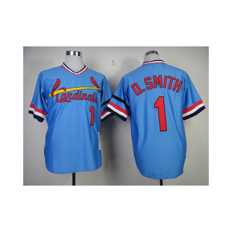 Cheap Ozzie Smith Cardinals Jersey From China #1 Blue throwback 1982 Cheap Ozzie Smith Cardinals Jersey From China #1 Blue throwback 1982