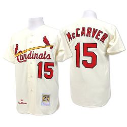 Cheap Tim McCarver Cardinals Jersey From China #15 Cream throwback 1967