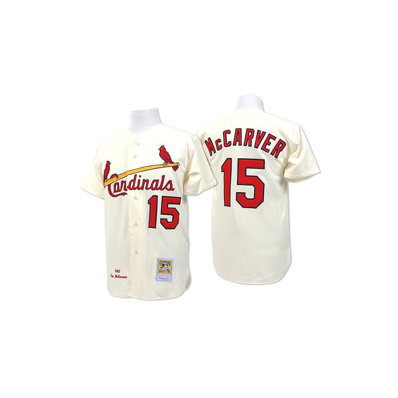 Cheap Tim McCarver Cardinals Jersey From China #15 Cream throwback 1967 Cheap Tim McCarver Cardinals Jersey From China #15 Cream throwback 1967