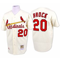 Cheap Lou Brock Cardinals Jersey From China #20 Cream throwback 1967
