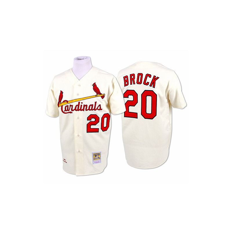 Cheap Lou Brock Cardinals Jersey From China #20 Cream throwback 1967 Cheap Lou Brock Cardinals Jersey From China #20 Cream throwback 1967