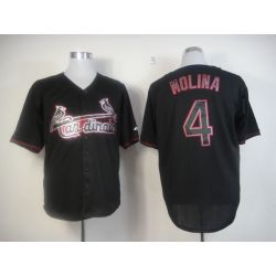 Cheap Yadier Molina Cardinals Jersey From China #4 Black Fashion