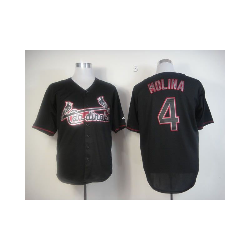 Cheap Yadier Molina Cardinals Jersey From China #4 Black Fashion Cheap Yadier Molina Cardinals Jersey From China #4 Black Fashion
