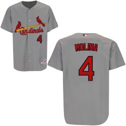 Cheap Yadier Molina Cardinals Jersey From China #4 Grey