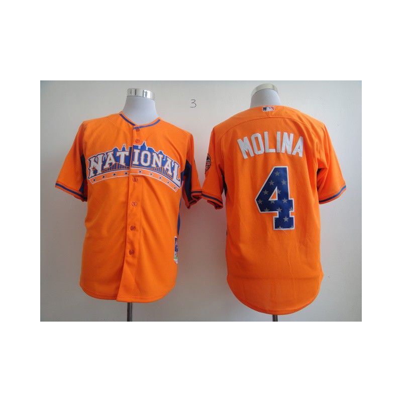 Cheap Yadier Molina Cardinals Jersey From China #4 Orange 2013 All-Star Cheap Yadier Molina Cardinals Jersey From China #4 Orange 2013 All-Star