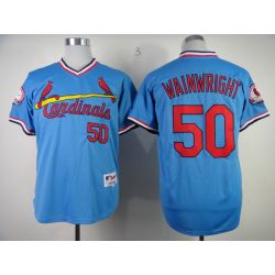 Cheap Adam Wainwright Cardinals Jersey From China #50 Blue throwback 1982