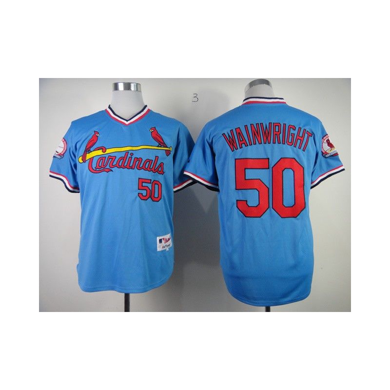 Cheap Adam Wainwright Cardinals Jersey From China #50 Blue throwback 1982 Cheap Adam Wainwright Cardinals Jersey From China #50 Blue throwback 1982