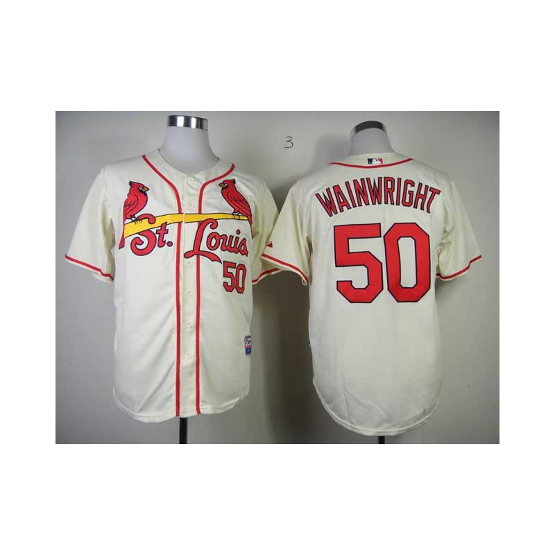 Cheap Adam Wainwright Cardinals Jersey From China #50 Cream Cheap Adam Wainwright Cardinals Jersey From China #50 Cream