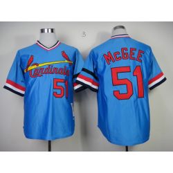 Cheap Willie McGee Cardinals Jersey From China #51 Blue throwback 1982