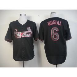 Cheap Stan Musial Cardinals Jersey From China #6 Black Fashion