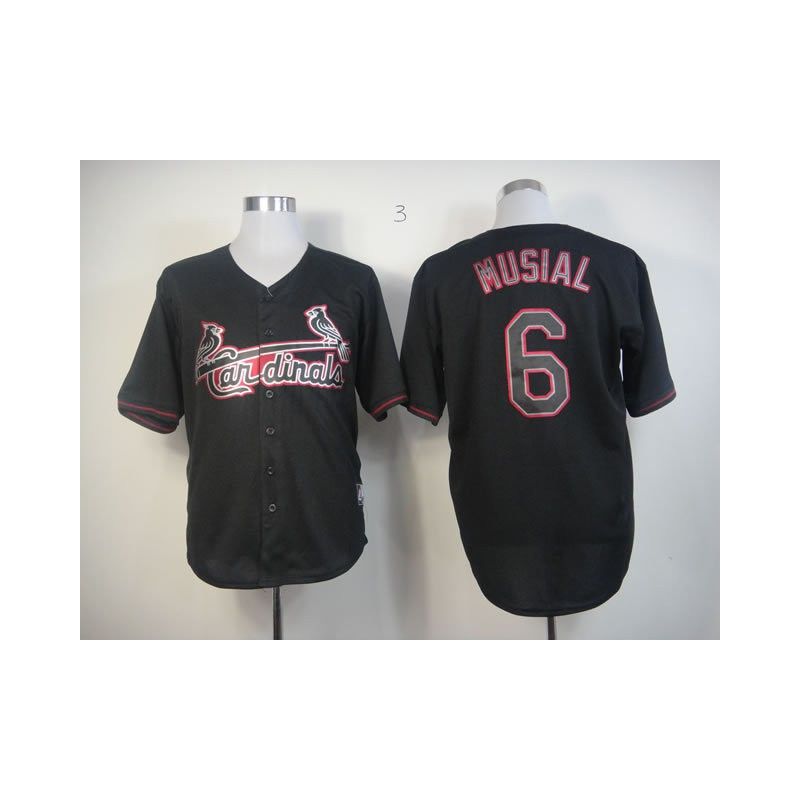 Cheap Stan Musial Cardinals Jersey From China #6 Black Fashion Cheap Stan Musial Cardinals Jersey From China #6 Black Fashion
