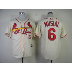 Cheap Stan Musial Cardinals Jersey From China #6 Cream