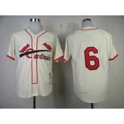 Cheap Stan Musial Cardinals Jersey From China #6 Cream throwback 1944