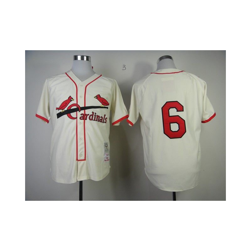 Cheap Stan Musial Cardinals Jersey From China #6 Cream throwback 1944 Cheap Stan Musial Cardinals Jersey From China #6 Cream throwback 1944