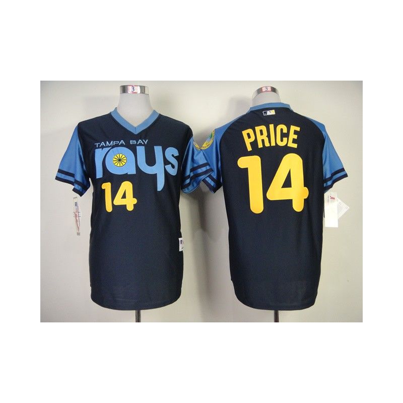 Cheap David Price Rays Jersey From China #14 Navy 1970 Turn Back The Clock