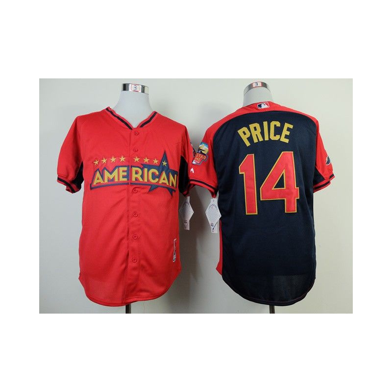 Cheap David Price Rays Jersey From China #14 Red-Blue American League