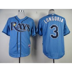 Cheap Evan Longoria Rays Jersey From China #3 Light Blue