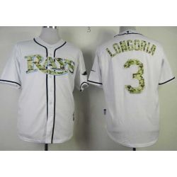 Cheap Evan Longoria Rays Jersey From China #3 White Camo Font