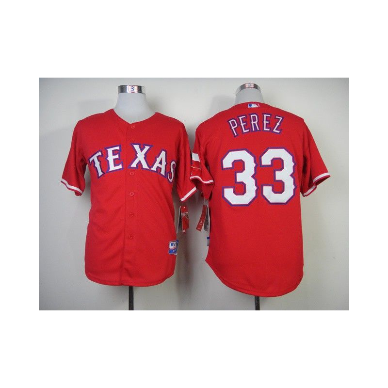 Cheap Martin Perez Rangers Jersey From China #33 Red Cheap Martin Perez Rangers Jersey From China #33 Red