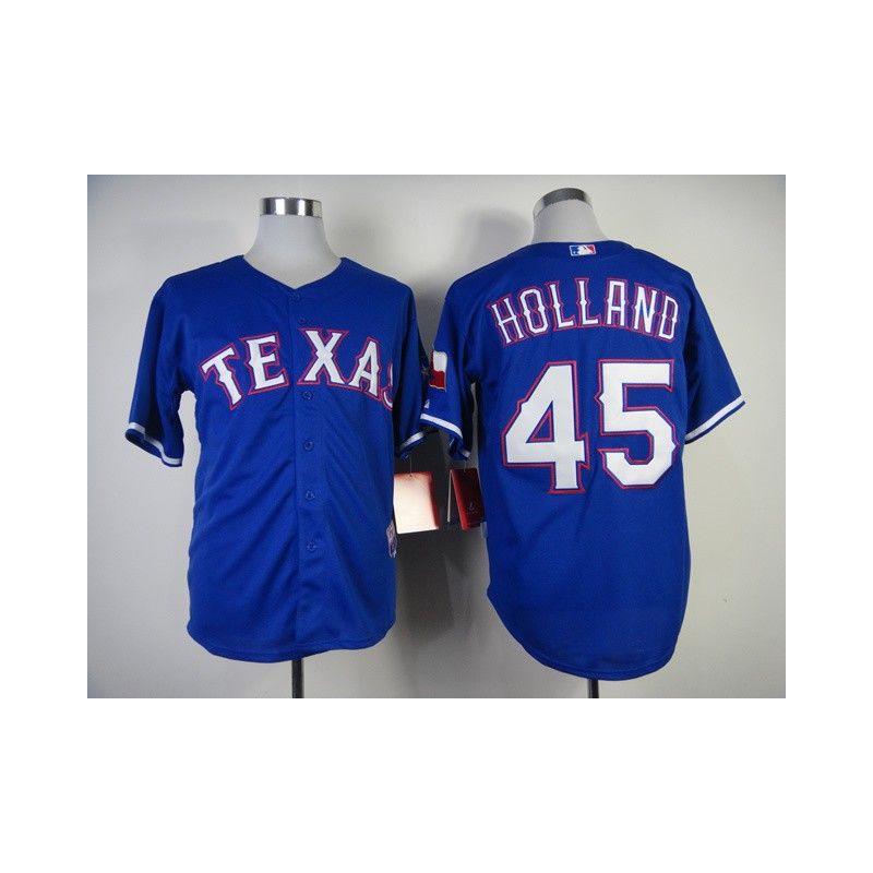 Cheap Derek Holland Rangers Jersey From China #45 Blue Cheap Derek Holland Rangers Jersey From China #45 Blue