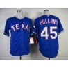 Cheap Derek Holland Rangers Jersey From China #45 Blue