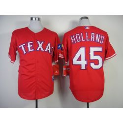 Cheap Derek Holland Rangers Jersey From China #45 Red
