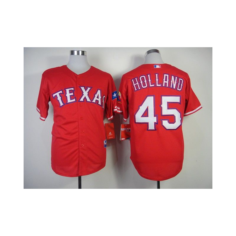 Cheap Derek Holland Rangers Jersey From China #45 Red Cheap Derek Holland Rangers Jersey From China #45 Red