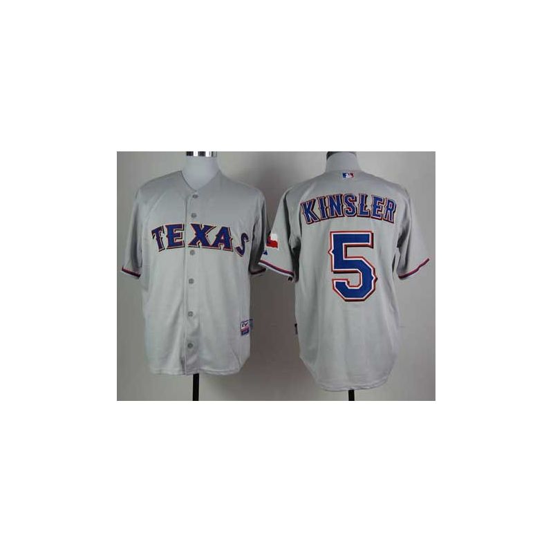 Cheap Lan Kinsler Rangers Jersey From China #5 Grey Cheap Lan Kinsler Rangers Jersey From China #5 Grey