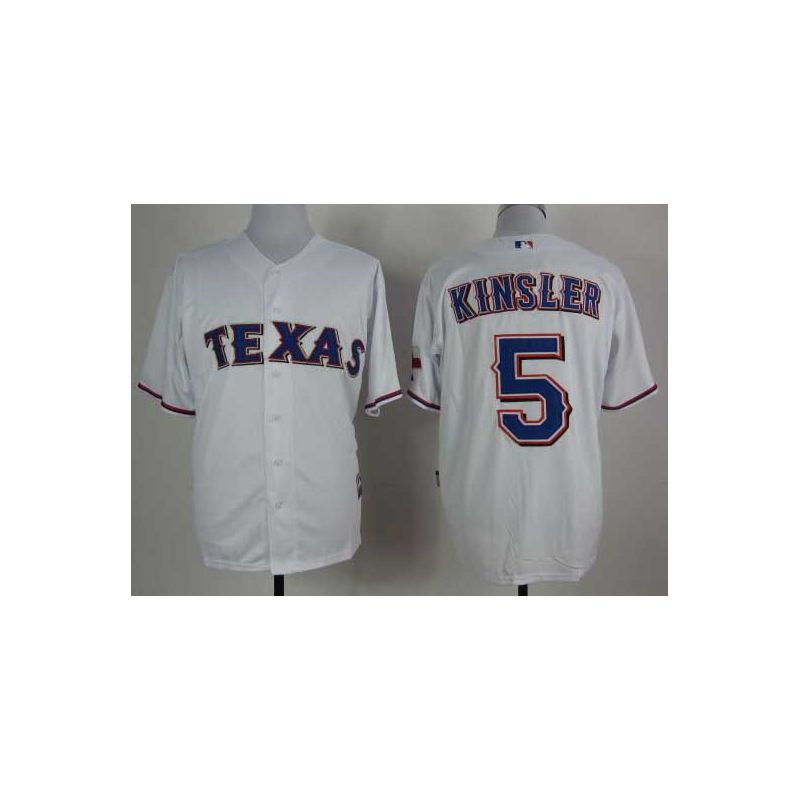 Cheap Lan Kinsler Rangers Jersey From China #5 White Cheap Lan Kinsler Rangers Jersey From China #5 White