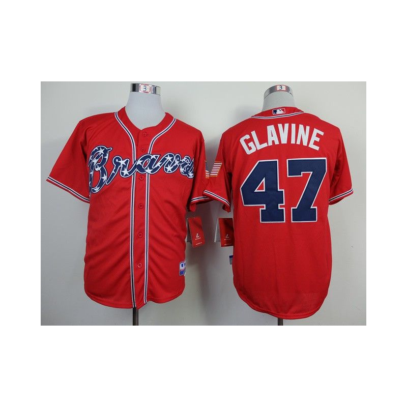 Cheap Tom Glavine Braves Jersey From China #47 Red Hall Of Fame