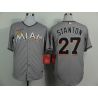 Cheap Giancarlo Stanton Marlins Jersey From China #27 Grey