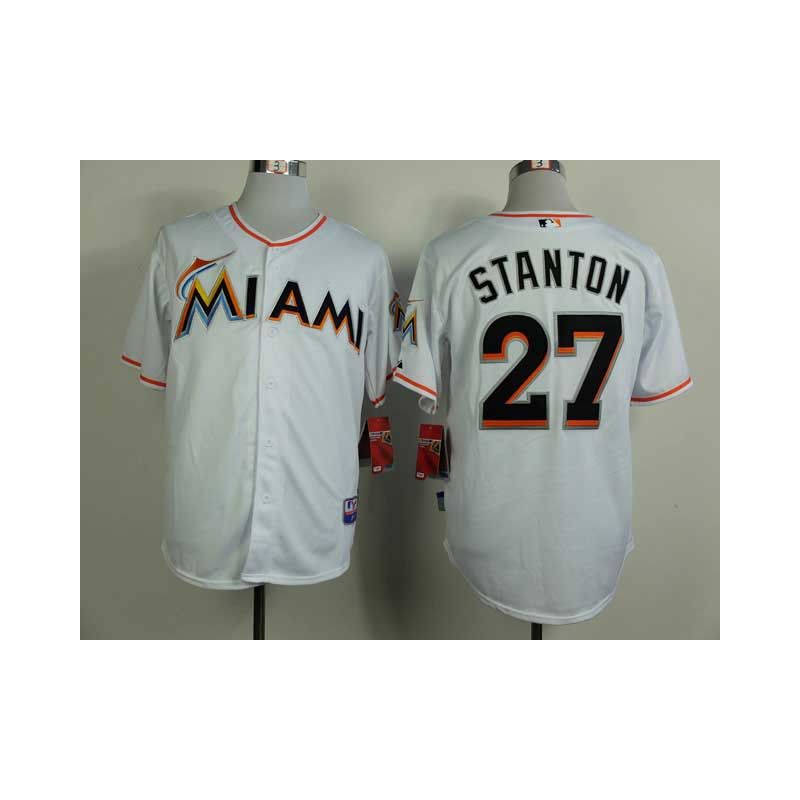 Cheap Giancarlo Stanton Marlins Jersey From China #27 White