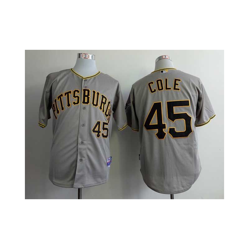 Cheap Gerrit Cole Pirates Jersey From China #45 Grey Cheap Gerrit Cole Pirates Jersey From China #45 Grey