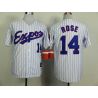 Cheap Pete Rose Expos Jersey From China #14 White Blue stripe throwback 1982