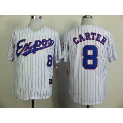 Cheap Gray Carter Expos Jersey From China #8 White Blue stripe throwback 1982