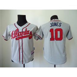 Cheap Chipper Jones Braves Youth Jersey From China #10 Grey