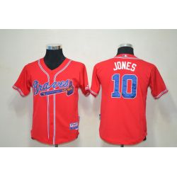 Cheap Chipper Jones Braves Youth Jersey From China #10 Red